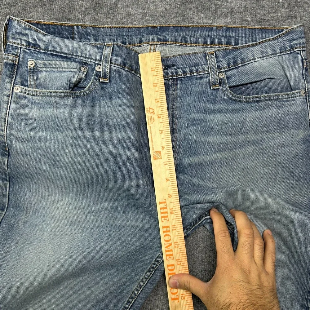 Levi's 513 Slim Jeans Mens 39X33 Blue Denim Zip Fly Straight Leg Classic - Flaws